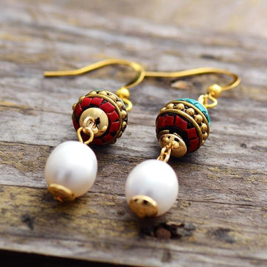 Boho Beach Pearl Drop Earrings-Your Soul Place